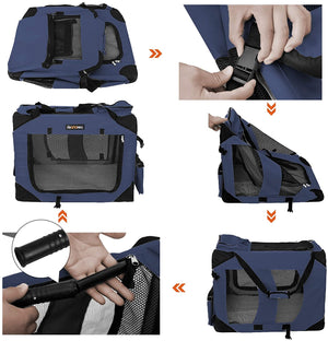 Borsa da trasporto per cani pieghevole per trasportino blu 60 x 40 x 40 cm 12_0000951