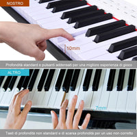 Pianoforte Digitale 88 Tasti, Tastiera Musicale Portatile con Custodia, Pianola Elettronica con 128 Ritmi e Toni, MIDI e Funzione di APP Bluetooth, per Principianti