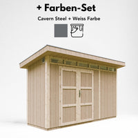 Casetta da Giardino di QUALITÃ€ PREMIUM 4,3mq-L161xW411cm - TIMBELA M902A-CAVERN STEEL