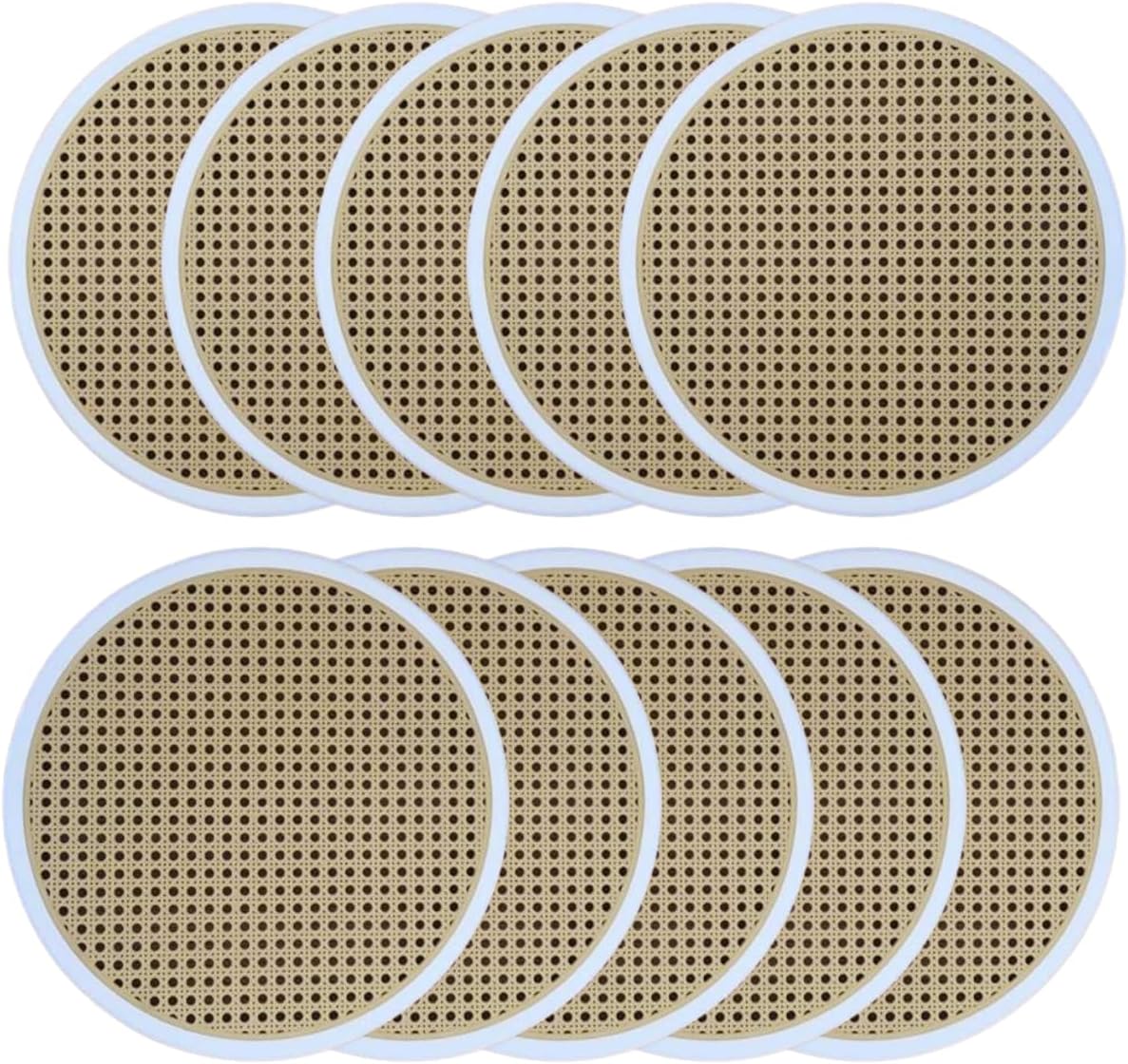 Tomaino - Fondelli Sedia Rotondi, Ricambi Sedute In Paglia Per Sedie Vienna, Bistrot, Thonet - 10 pz Nero