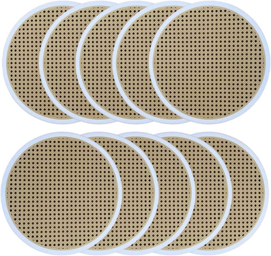 Tomaino - Fondelli Sedia Rotondi, Ricambi Sedute In Paglia Per Sedie Vienna, Bistrot, Thonet - 10 pz Nero