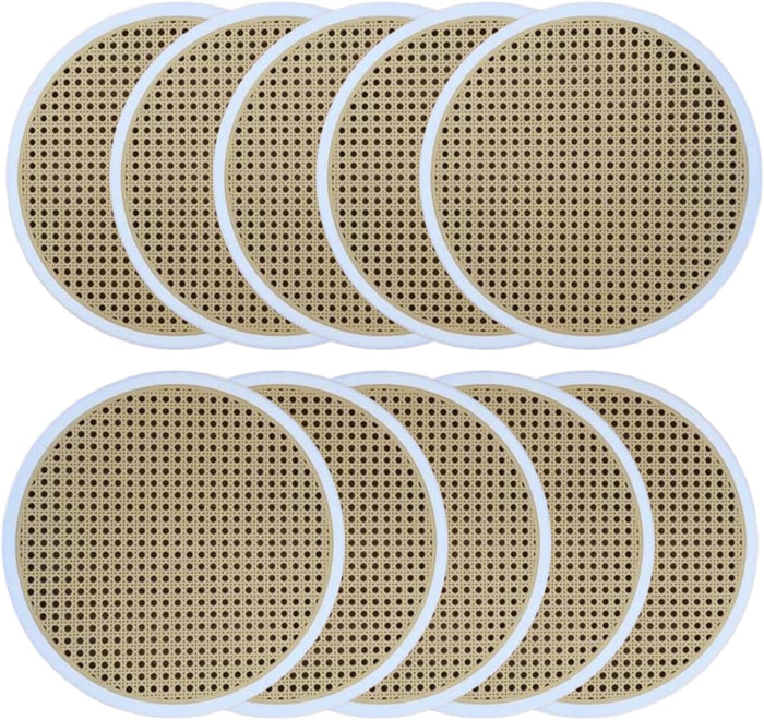 Tomaino - Fondelli Sedia Rotondi, Ricambi Sedute In Paglia Per Sedie Vienna, Bistrot, Thonet - 10 pz Nero