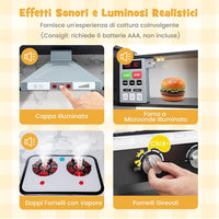 Set di Cucina Giocattolo per Bambini, con Suoni e Luci Divertenti, Lavabo, Forno a Microonde, Macchina del ghiaccio e Lavastoviglie, Lavagna, Ideale per Bambini 3 Anni+ (Caffè)