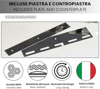 Piastra e Contropiastra in Acciaio Inox da 20cm per Fissaggio Strisce PVC