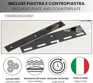 Piastra e Contropiastra in Acciaio Inox da 20cm per Fissaggio Strisce PVC