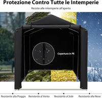 Capanno di Stoccaggio per Esterni, Garage Portatile per Biciclette, Motociclette, Attrezzi da Giardino, Carport per Bici con Porta a Rullo e Cerniera, 160 x 218 x 164 cm (Grigio Scuro)