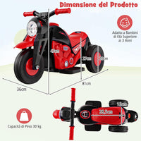 Moto Elettrica per Bambini con Creatore di Bolle, Auto a Bolle per Bambini da 6V, Pulsante Musicale, Faretto a LED, Capacità di 30 kg, per Bambini 3+ anni (Rosso)