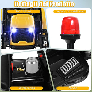 Trattore Elettrico per Bambini con Rimorchio, 2 in 1 Go Kart e Trattore per Bambini 3-8 Anni, con Telecomando e Cintura di Sicurezza a 2 Punti (Giallo)