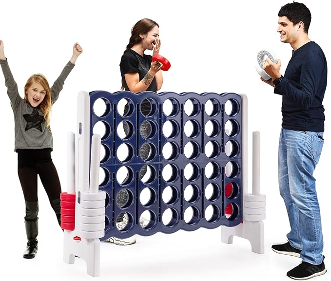 Forza 4 Gigante per Bambini e Adulti, Set Forza 4 per Interni ed Esterni, Gioco Familiare per Feste e Vacanze, 120 x 42 x 104 cm