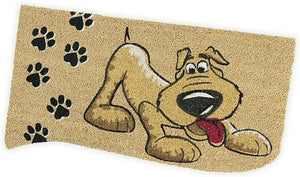 Zerbino Cocco 40x75 cm CANE Retro Gomma Antiscivolo Tappeto Moderno Porta Ingresso Entrata