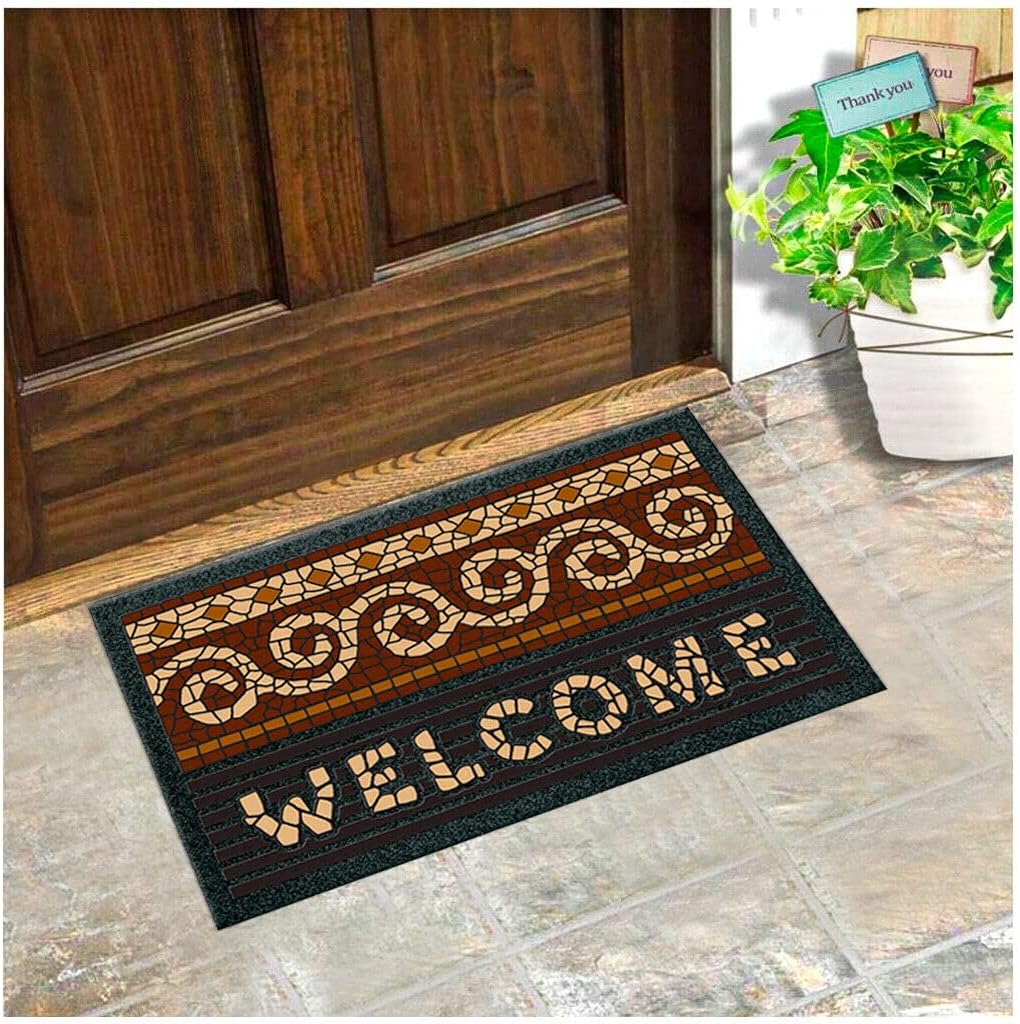 Zerbino Gomma Morbida Tappeto Ingresso Asciugapassi Antiscivolo 40x70 cm Dis.V