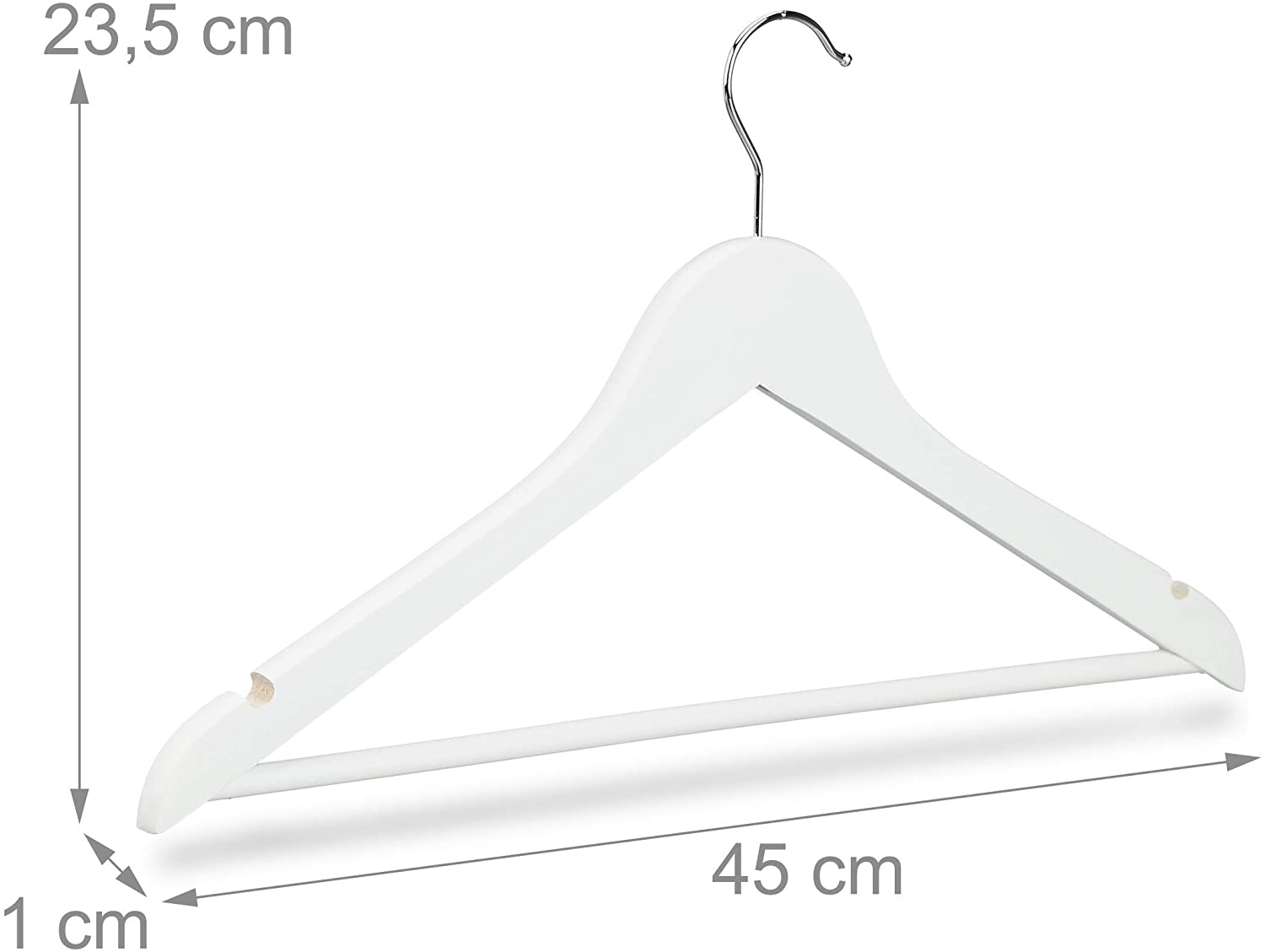 Set di 50 grucce con tacche in legno bianco 13_0002505