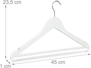 Set di 50 grucce con tacche in legno bianco 13_0002505