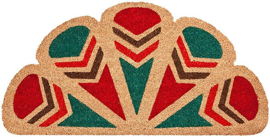 Zerbino Cocco Foglia Semiluna 40x80 cm Retro Antiscivolo RaschiaFango Ingresso Dis.A