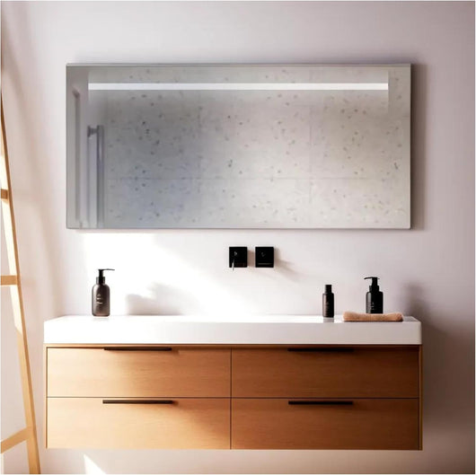 Specchio Bagno LED ATENA 120x60 cm, Specchiera bagno Grande Retroilluminato 4000K, Design Moderno, da parete Senza cornice