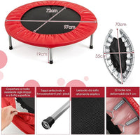 Mini Trampolino Elastico e Pieghevole, Capacità di Carico 150 kg, per Interno ed Esterno
