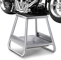 Cavalletto Sollevatore per Moto da Cross, Supporto per Moto Fuoristrada in Metallo con Superficie Antiscivolo, Vaschetta Olio Rimovibile, Portata 450 kg