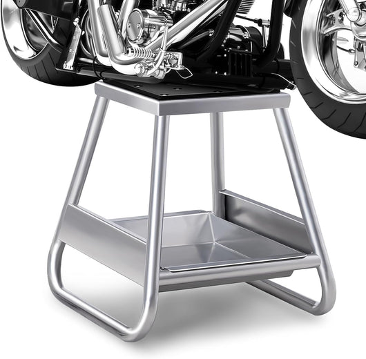 Cavalletto Sollevatore per Moto da Cross, Supporto per Moto Fuoristrada in Metallo con Superficie Antiscivolo, Vaschetta Olio Rimovibile, Portata 450 kg