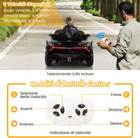 Lamborghini Macchina Elettrica per Bambini, Auto Elettrica Cavalcabile con Telecomando Luci LED, 3 Velocità, 3-6 km/h, Modalità Dondolo, per Bambini 3-8 Anni (Nero)