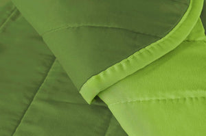 Coppia Set 2 Pezzi Copripoltrona Universale Imbottito Morbido Double Face Elegante Verde