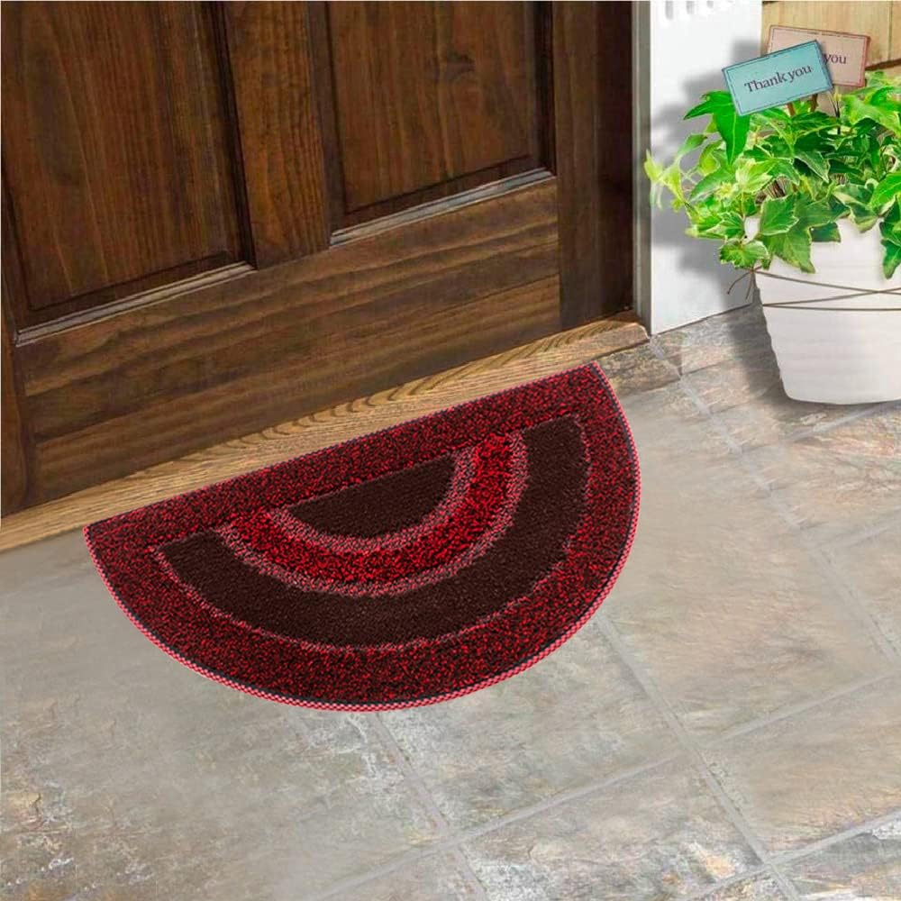 Zerbino Ingresso Semiluna Asciugapassi Assorbente Antiscivolo Vellutato Made In Italy Rosso