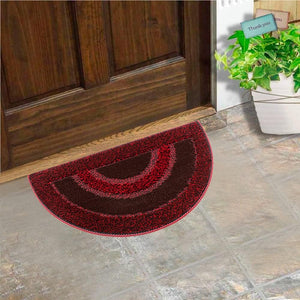 Zerbino Ingresso Semiluna Asciugapassi Assorbente Antiscivolo Vellutato Made In Italy Rosso