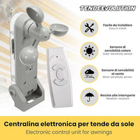 Motore Elettrico Professionale 100Kg/50Nm Silenzioso con Centralina Sole-Vento, Telecomando - Tapparelle/Tende Sole Ø63mm
