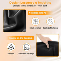 Set di 2 Sedie per Ospiti, Poltrona in Pelle Artificiale con Struttura in Metallo e Braccioli Imbottiti, Sedia da Ufficio Moderna per Sala Conferenze, Portata 120 kg