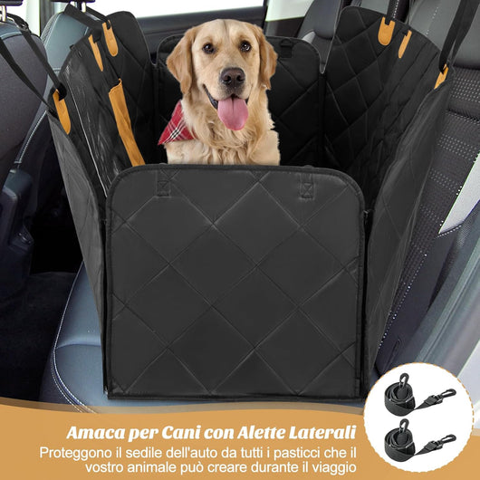 Coprisedile Auto per Cani Impermeabile e Antigraffio, Copertura Sedile Antiscivolo per Cani con Finestre in Rete, Lavabile in Lavatrice, Copertura Universale per Cani per Auto/Camion/SUV