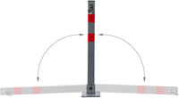Barriera per parcheggio auto pieghevole cm 65 acciaio grigio e strisce rosse 13_0002309