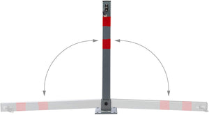 Barriera per parcheggio auto pieghevole cm 65 acciaio grigio e strisce rosse 13_0002309