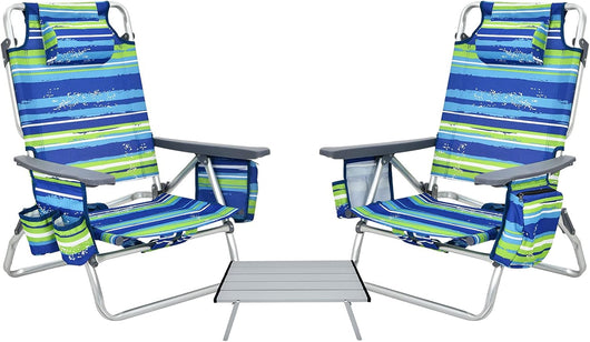 Sedia pieghevole per spiaggia, giardino, campeggio, sdraio con schienale regolabile e poggiatesta