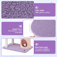 Tiragraffi per Gatti Alto 167 cm, Albero per Gatti Tiragraffi Gatto Stabile Multilivello, Albero Giochi in Sisal Piatteforme Rela, Ampio e Sicuro, 1 Amaca, 1 Grotta, 1Cesto