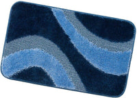 Tappeto Bagno 50x80 cm Scendiletto Antiscivolo Shaggy 3D Moderno Assorbente Blu
