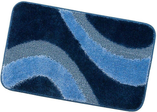 Tappeto Bagno 50x80 cm Scendiletto Antiscivolo Shaggy 3D Moderno Assorbente Blu
