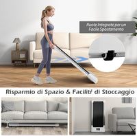 Tapis Roulant Elettrico senza Manubrio, Tapis Roulant sotto Scrivania con Portata di 120 kg, Telecomando e Display LED, Tapis Roulant per Camminare e Correre da Casa e Ufficio