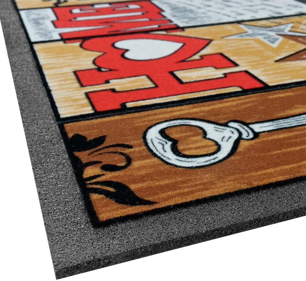 Zerbino Gomma Morbida Tappeto Ingresso Asciugapassi Antiscivolo 40x70 cm Dis.B