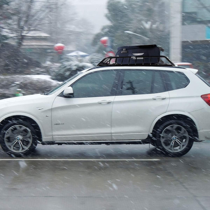 Portapacchi da Tetto Universale, Bagagliera Portabagagli Auto Tetto Portata 110kg, Nero, 120 X 98 X 16,5 cm (Nero, stile 1)