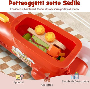 Auto a Spinta per Bambini, macchina cavalcabile con Suono e Spazio di Archiviazione, Auto Scorrevole a Piedi con Volante per Bambini 19-36 Mesi (Arancia)