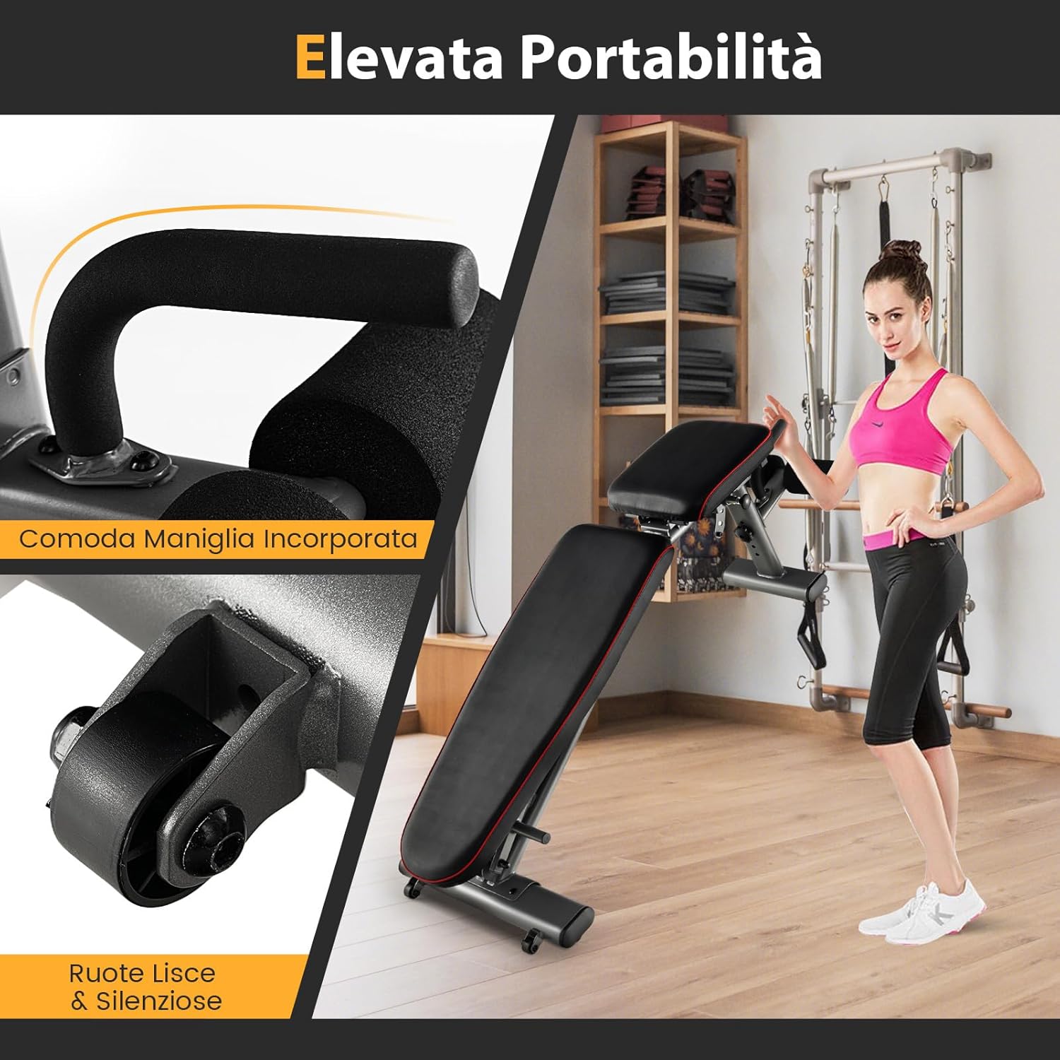 Panca Regolabile, Panca per Pesi Multifunzione, Panca Pesi Panca Fitness, Fino a 300kg, Ideale per Casa Ufficio