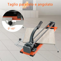 Tagliapiastrelle Manuale Professionale di 61 cm, diagonale di 40,5cm, con scala graduata Precisa rimovibile, rotella di taglio in carburo di tungsteno, per piastre di pavimento e soffitto