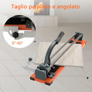 Tagliapiastrelle Manuale Professionale di 61 cm, diagonale di 40,5cm, con scala graduata Precisa rimovibile, rotella di taglio in carburo di tungsteno, per piastre di pavimento e soffitto