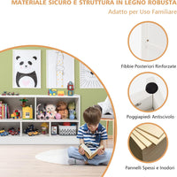 Libreria per Bambini e Organizer Giocattoli, Scaffale di Legno Con 5 Scompartimenti, Per Stanza dei Giochi Camera Dei Bambini Angolo di Lettura Classe Scuola Materna (Bianco)
