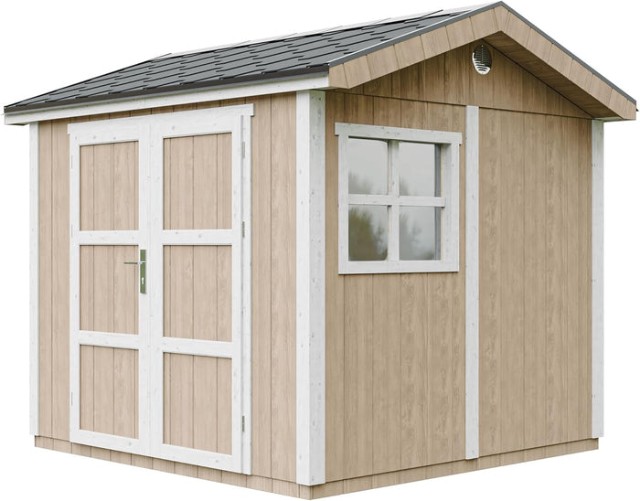 Casetta da giardino di qualit? premium 5,9 m² - H252x250x294 cm - Timbela M913A-TERRA BROWN