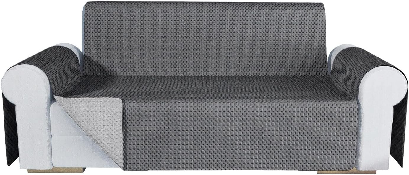 Copridivano Double Face Moderno Lavabile Fodera ProteggiDivano 4 Posti Grigio