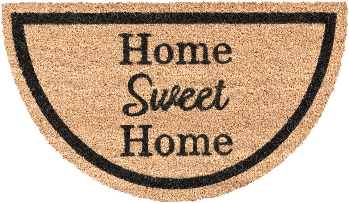 Zerbino Cocco Semiluna 38x68 Cm Moderno Antiscivolo Tappeto Ingresso Entrata Dis.B