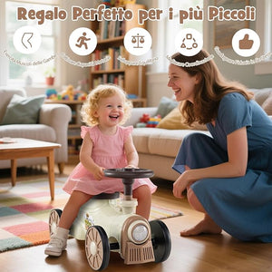 Auto a Spinta per Bambini, macchina cavalcabile con Suono e Spazio di Archiviazione, Auto Scorrevole a Piedi con Volante per Bambini 19-36 Mesi (Beige)