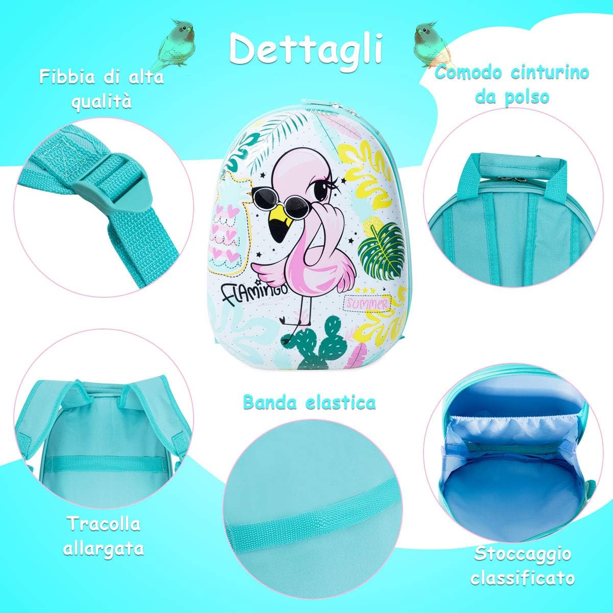 2 Pezzi Valigia per Bambini con Maniglia Retrattile + Zaino Bagaglio a Mano, Set Trolley Valigia per Bambini con Ruote Girevoli a 360 °