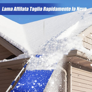 Rastrello per Neve sul Tetto da 189-620 cm, Rastrello in Alluminio con Impugnatura Regolabile e Antiscivolo, Attrezzo per Neve Resistente per Rimuovere Neve, per Vari Occasioni