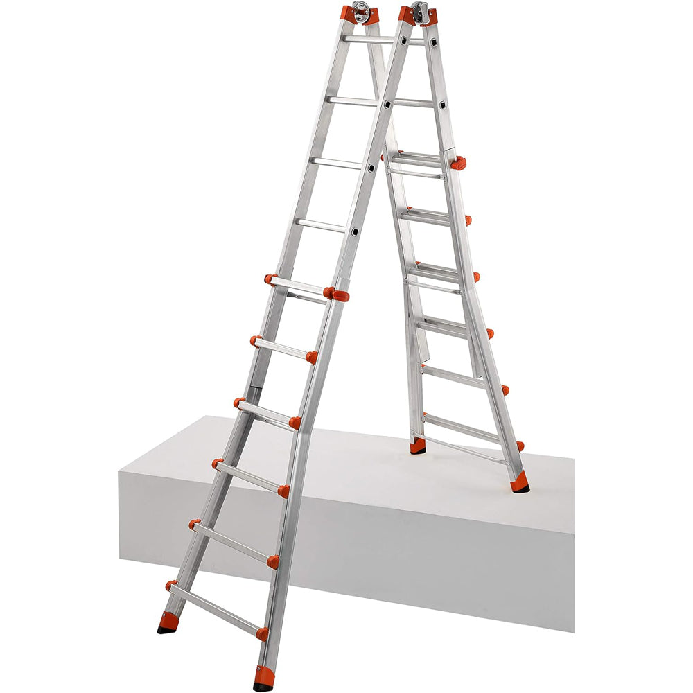 SCALA ALLUMINIO TELESCOPICA MULTIFUNZIONE GRADINI 6+6 PEPPINA 150KG GIGANTISSIMA GIERRE AL060